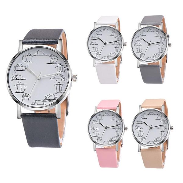 wristwatches womens watch retro design lovely cartoon pattern leather band analog alloy classic quartz bracelet 2021, Slivery;brown
wristwatches womens watch retro design lovely cartoon pattern leather band analog alloy classic quartz bracelet 2021, Slivery;brown