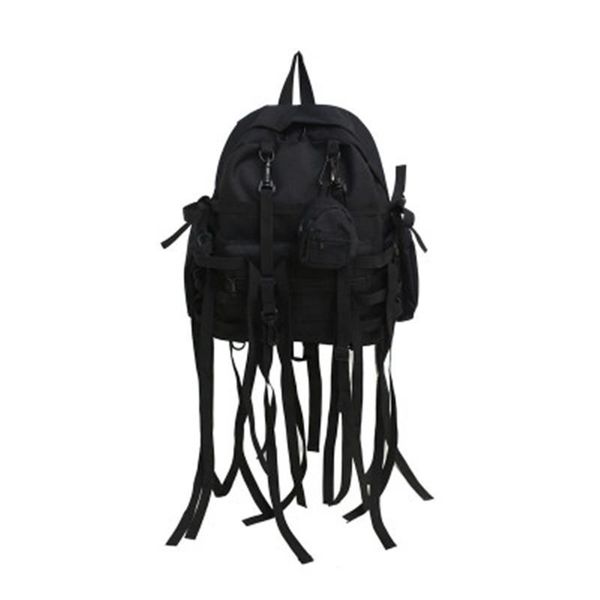 backpack fashion punk women oxford black casual men tassels travel bag with small zipper
backpack fashion punk women oxford black casual men tassels travel bag with small zipper