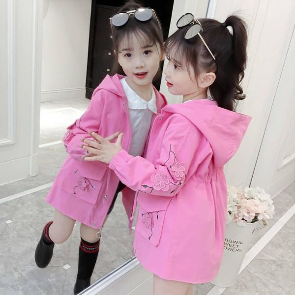 girls trench 4-13 years old kids windbreaker jacket embroidered flower hooded korean spring and autumn coat, Blue;gray
girls trench 4-13 years old kids windbreaker jacket embroidered flower hooded korean spring and autumn coat, Blue;gray