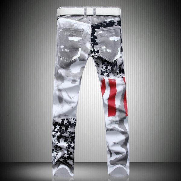men's american flag print jeans white slim stretch denim pants plus size painted trousers, Blue
men's american flag print jeans white slim stretch denim pants plus size painted trousers, Blue