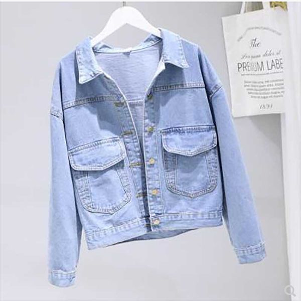 women's jackets 2021 spring and autumn loose solid color wild thin jacket short denim single breasted, Black;brown
women's jackets 2021 spring and autumn loose solid color wild thin jacket short denim single breasted, Black;brown
