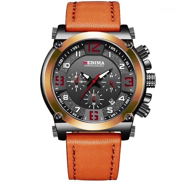 wristwatches dedima casual sport watches for men blue military leather wrist watch man clock fashion chronograph wristwatch, Slivery;brown
wristwatches dedima casual sport watches for men blue military leather wrist watch man clock fashion chronograph wristwatch, Slivery;brown