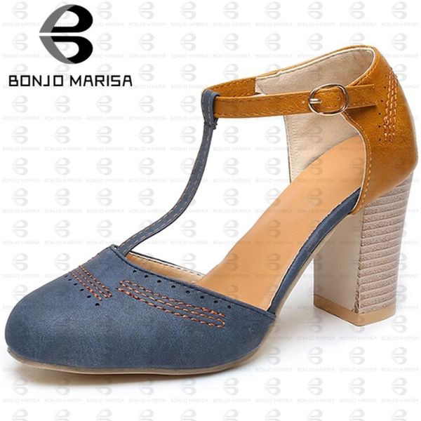 dress shoes bonjomarisa retro female mixed color round toe t strap high heels buckle sandals women 2021 sewing brand woman, Black
dress shoes bonjomarisa retro female mixed color round toe t strap high heels buckle sandals women 2021 sewing brand woman, Black