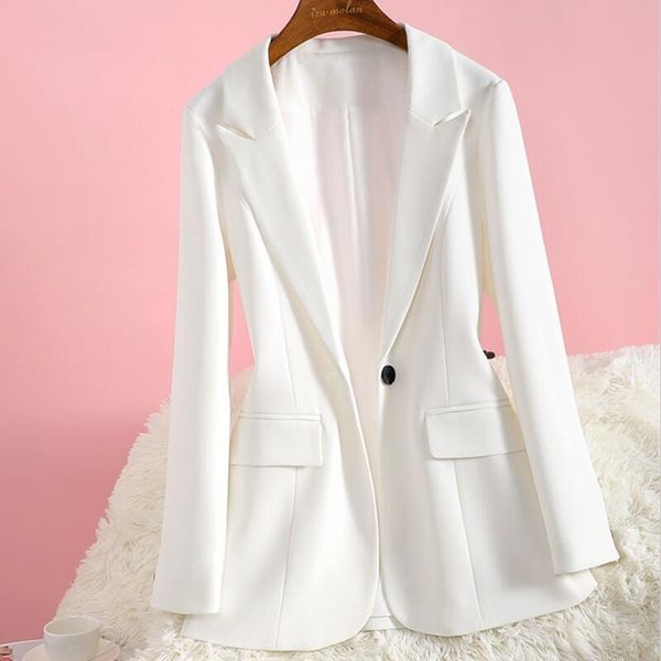 women's suits & blazers blazer 2021 autumn white suit female coat slim fashion professional lady casual black outerwear top, White;black
women's suits & blazers blazer 2021 autumn white suit female coat slim fashion professional lady casual black outerwear top, White;black