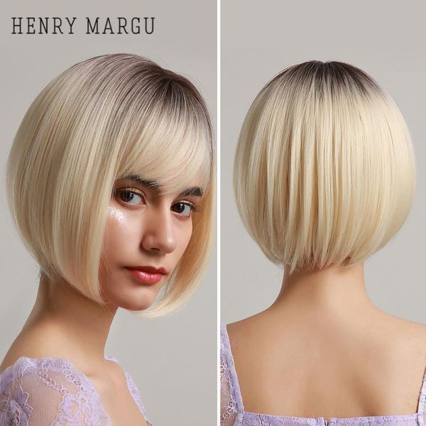 synthetic wigs henry margu bob short hair for women ombre brown blonde wig with bangs straight cosplay daily heat resistant, Black
synthetic wigs henry margu bob short hair for women ombre brown blonde wig with bangs straight cosplay daily heat resistant, Black
