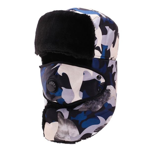 berets camouflage bomber hat winter thick warm earmuffs&masks outdoor riding windproof lei feng cap, Blue;gray
berets camouflage bomber hat winter thick warm earmuffs&masks outdoor riding windproof lei feng cap, Blue;gray