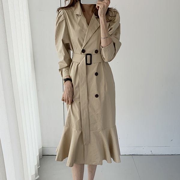 minimalist double-breasted puff sleeve mermaid trench coat elegant ol outwear autumn lace-up lapel windbreaker 210421, Tan;black
minimalist double-breasted puff sleeve mermaid trench coat elegant ol outwear autumn lace-up lapel windbreaker 210421, Tan;black