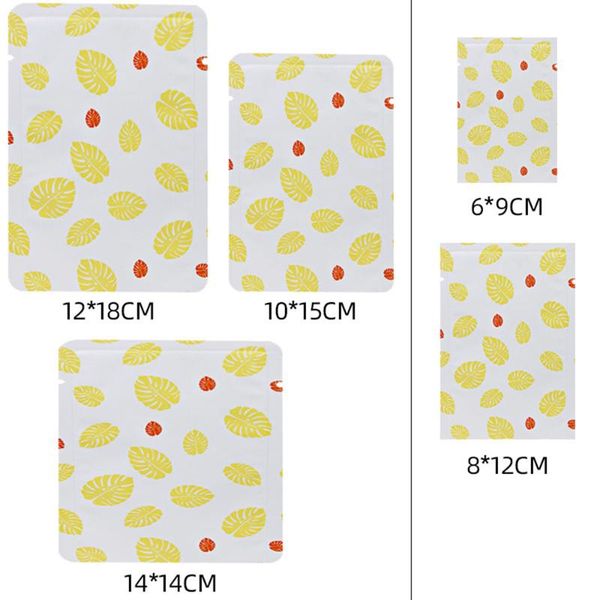 storage bags 1000pcs yellow leaves flat pure mylar foil pouches heat sealing packing bag recyclable dried fruit coffee powder
storage bags 1000pcs yellow leaves flat pure mylar foil pouches heat sealing packing bag recyclable dried fruit coffee powder