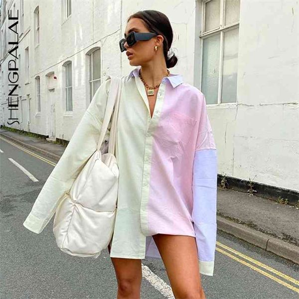 fashion women shirt female long sleeve casual turn-down collar women's loose hit color blouse za5802 210427, White
fashion women shirt female long sleeve casual turn-down collar women's loose hit color blouse za5802 210427, White
