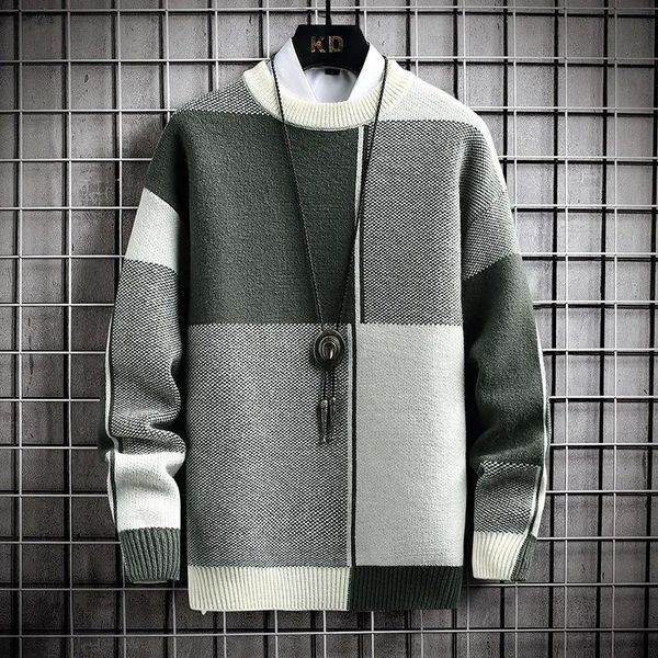 men's sweaters pullover 2021 half street winter turtleneck warm sweater men patchwork mens autumn casual loose knitted, White;black
men's sweaters pullover 2021 half street winter turtleneck warm sweater men patchwork mens autumn casual loose knitted, White;black