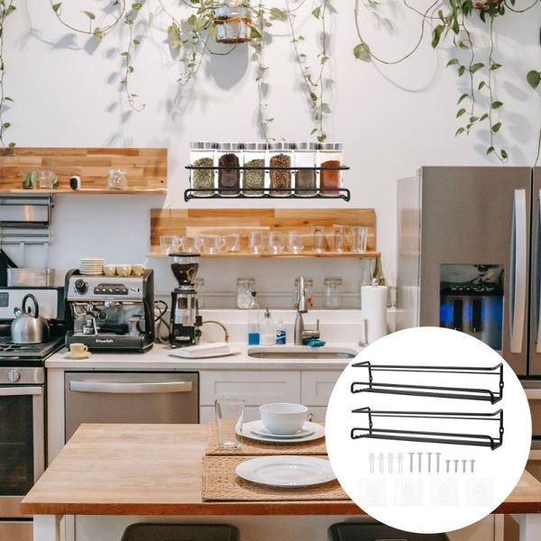 hooks & rails 2pcs carbon steel wall-mounted seasoning racks storage holders for home (black)
hooks & rails 2pcs carbon steel wall-mounted seasoning racks storage holders for home (black)