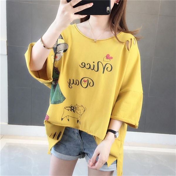 korean fashion summer women t shirt plus size hole design loose casual tee 100% cotton print tshirt femme d30 210512, White
korean fashion summer women t shirt plus size hole design loose casual tee 100% cotton print tshirt femme d30 210512, White