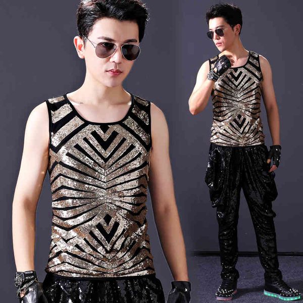 stage wear summer bar nightclub male hip hop jazz dance performance costume men's singer rock trend gold sequined vest dwy1674 yv4b, Black;red
stage wear summer bar nightclub male hip hop jazz dance performance costume men's singer rock trend gold sequined vest dwy1674 yv4b, Black;red
