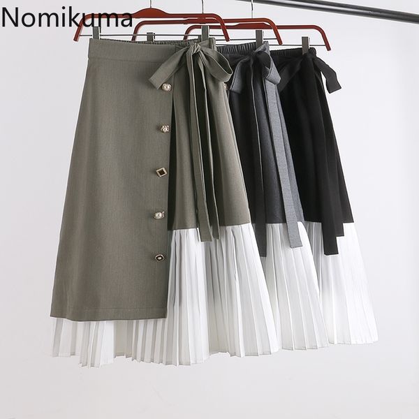 nomikuma korean buttons irregular patchwork women skirt bow tie stretch high waist skirts causal spring autumn new faldas 6e333 210427, Black
nomikuma korean buttons irregular patchwork women skirt bow tie stretch high waist skirts causal spring autumn new faldas 6e333 210427, Black