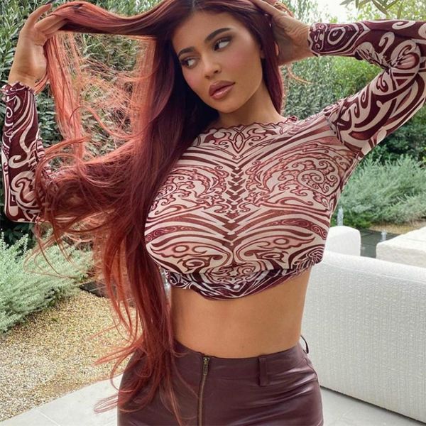 women's t-shirt basic fashion see-through modern urban mesh graphic nine-point spring full sleeve women 2021, White
women's t-shirt basic fashion see-through modern urban mesh graphic nine-point spring full sleeve women 2021, White