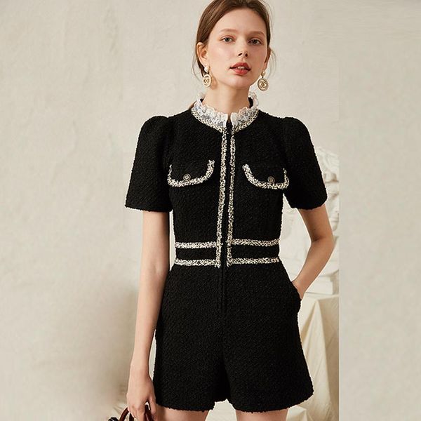 women's jumpsuits & rompers wool blend playsuits women jumpsuit printed lace collar half sleeves high waist shorts elegant casual style, Black;white
women's jumpsuits & rompers wool blend playsuits women jumpsuit printed lace collar half sleeves high waist shorts elegant casual style, Black;white