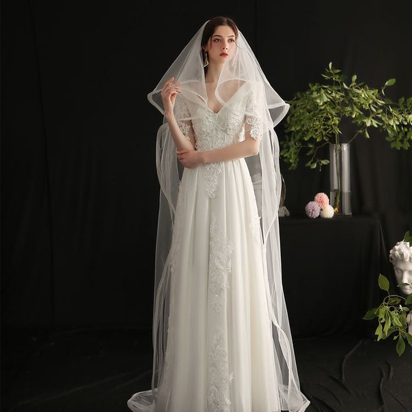 v654 elegant chapel bridal veil lace appliqued beading tulle white wedding headdress with comb for travel studio p perform, Black
v654 elegant chapel bridal veil lace appliqued beading tulle white wedding headdress with comb for travel studio p perform, Black
