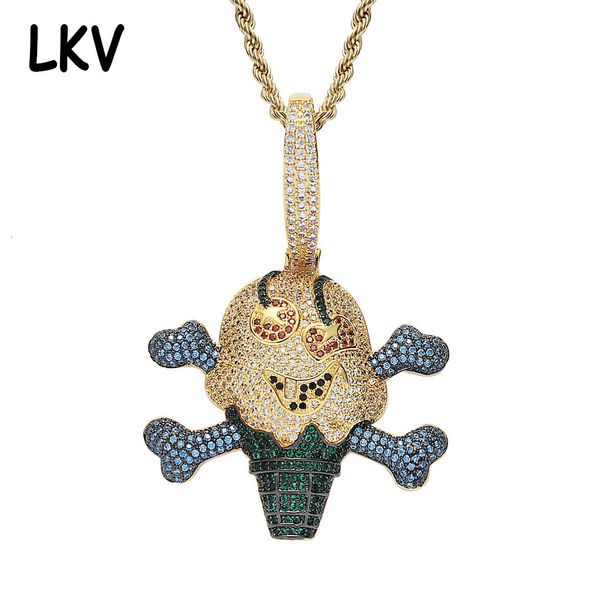 creative cute cartoon personality color pirate ice cream pendant full of zircon hip hop trendsetter necklace, Silver
creative cute cartoon personality color pirate ice cream pendant full of zircon hip hop trendsetter necklace, Silver