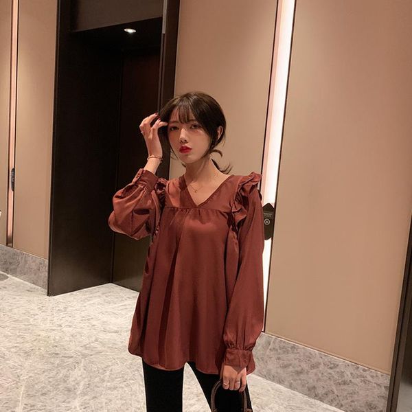 autumn winter women fairy tale elegant ruffles long sleeve blouses korean solid color splicing v-neck lantern shirts women's &, White
autumn winter women fairy tale elegant ruffles long sleeve blouses korean solid color splicing v-neck lantern shirts women's &, White