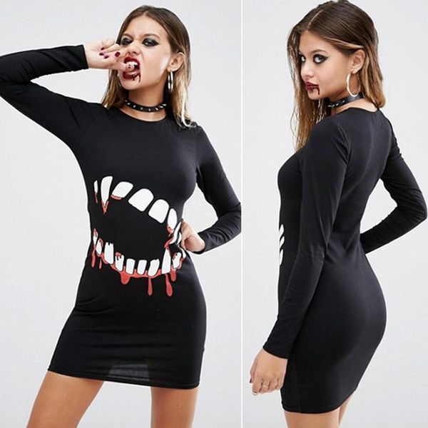kili halloween t-shirt dress lady o-neck long sleeve print mid-length vacation costume black casual dresses, Black;gray
kili halloween t-shirt dress lady o-neck long sleeve print mid-length vacation costume black casual dresses, Black;gray