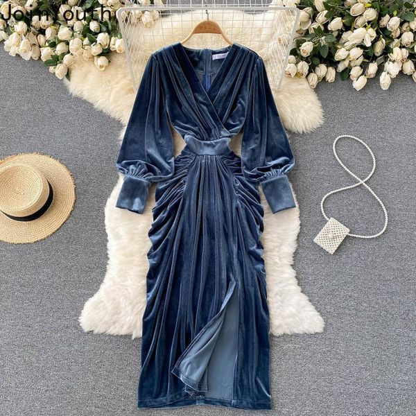 casual dresses joinyouth vintage maxi women long sleeve autumn temperament vestidos 2021 elegant robe female v-neck velvet dress woman, Black;gray
casual dresses joinyouth vintage maxi women long sleeve autumn temperament vestidos 2021 elegant robe female v-neck velvet dress woman, Black;gray