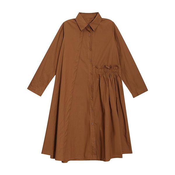 casual dresses autumn dress 2021 japan style spliced pleated single breasted turn-down collar full sleeve solid color clothes female, Black;gray
casual dresses autumn dress 2021 japan style spliced pleated single breasted turn-down collar full sleeve solid color clothes female, Black;gray