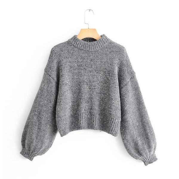 women's sweaters 2021 spring arrival chic slim sequined knitted women and pullovers lantern sleeve womens knitwear, White;black
women's sweaters 2021 spring arrival chic slim sequined knitted women and pullovers lantern sleeve womens knitwear, White;black