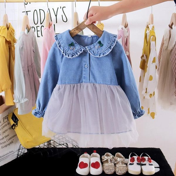 girl's dresses 2021 born infant children's princess dress girls jeans patchwork mesh ball gown long sleeve frocks toddler clothes, Red;yellow
girl's dresses 2021 born infant children's princess dress girls jeans patchwork mesh ball gown long sleeve frocks toddler clothes, Red;yellow