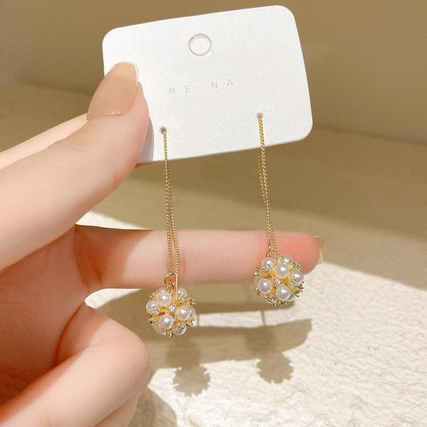 dangle & chandelier women's earrings pearl elegant long geometric spherical ladies ear line jewelry simple temperament accessories gift, Silver
dangle & chandelier women's earrings pearl elegant long geometric spherical ladies ear line jewelry simple temperament accessories gift, Silver