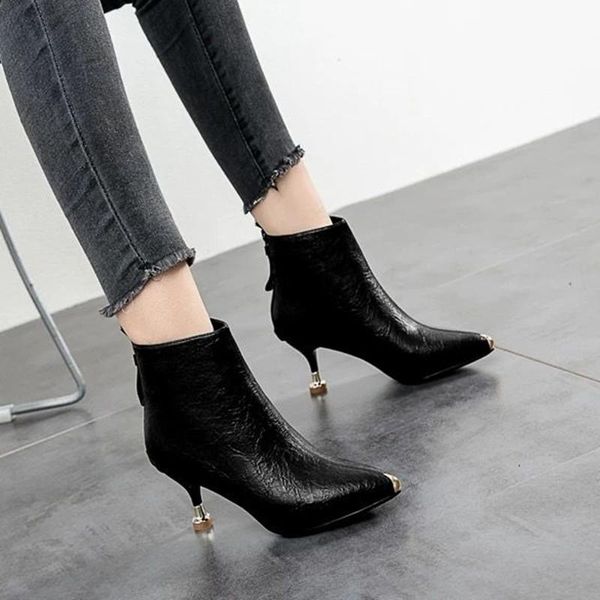 dress shoes lady casual black pointed toe stiletto heel boots women fashion pu leather zapatos de mujer f9203
dress shoes lady casual black pointed toe stiletto heel boots women fashion pu leather zapatos de mujer f9203