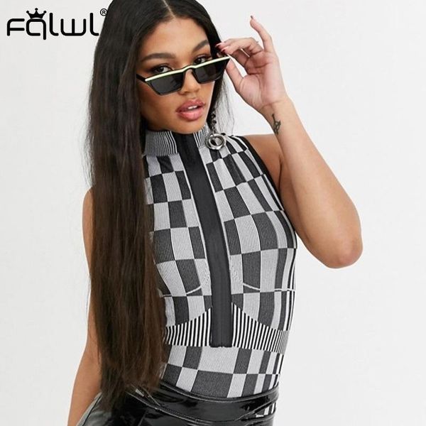 women's jumpsuits & rompers fqlwl checkerboard sleeveless bodycon bodysuit women zipper summer black female skinny womens jumpsuit, Black;white
women's jumpsuits & rompers fqlwl checkerboard sleeveless bodycon bodysuit women zipper summer black female skinny womens jumpsuit, Black;white