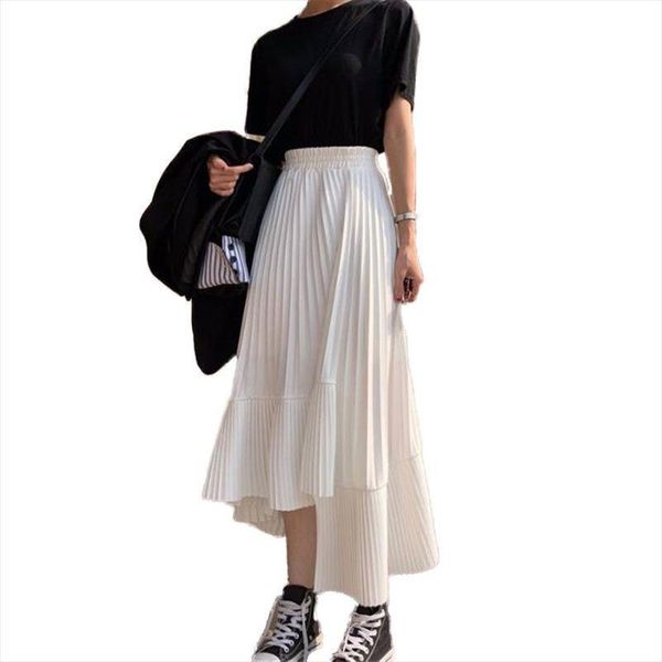 summer casual solid irregular pleated long women skirt patchwork slim high waist chiffon maxi m253, Black
summer casual solid irregular pleated long women skirt patchwork slim high waist chiffon maxi m253, Black