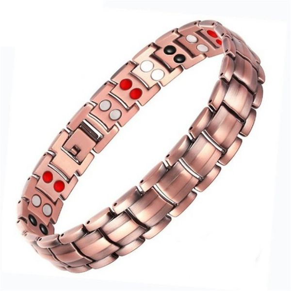mens pure copper bracelets double row 4 element red black magnetic health bracelet power wristband, Golden;silver
mens pure copper bracelets double row 4 element red black magnetic health bracelet power wristband, Golden;silver