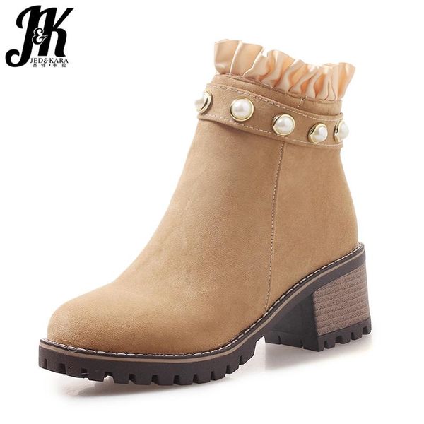 boots jk pleated ankle women pearl round toe zip footwear platform female boot flock high heels shoes woman winter 2021, Black
boots jk pleated ankle women pearl round toe zip footwear platform female boot flock high heels shoes woman winter 2021, Black