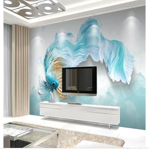 custom 3d po wallpaper mural room sofa tv backdrop living bed abstract blue guppy relief picture wallpapers
custom 3d po wallpaper mural room sofa tv backdrop living bed abstract blue guppy relief picture wallpapers