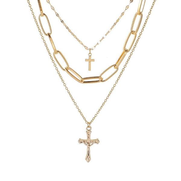 pendant necklaces women necklace metal cross trendy multi-layered exaggerated chain stree clavicle long choker aesthetic jewely, Silver
pendant necklaces women necklace metal cross trendy multi-layered exaggerated chain stree clavicle long choker aesthetic jewely, Silver