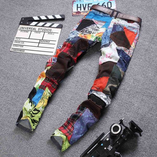 brand men skull design colors patchwork straight jeans holes stylish clothing casual pants, Blue
brand men skull design colors patchwork straight jeans holes stylish clothing casual pants, Blue