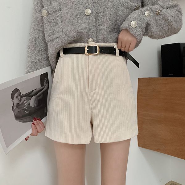 women's shorts spring woman with belt beige or black color corduroy casual women clothing korean style short pantalones mujer n7c, White;black
women's shorts spring woman with belt beige or black color corduroy casual women clothing korean style short pantalones mujer n7c, White;black