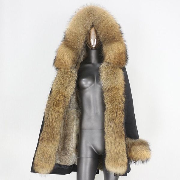 women's fur & faux 2021 waterproof winter jacket women long parka real coat natural raccoon collar warm hood streetwear, Black
women's fur & faux 2021 waterproof winter jacket women long parka real coat natural raccoon collar warm hood streetwear, Black