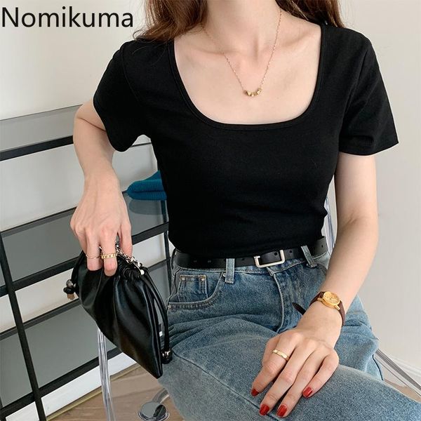 nomikuma y2k summer t shirt women 2021 crop solid color square collar short sleeve basic tshirts camisetas mujer women's t-shirt, White
nomikuma y2k summer t shirt women 2021 crop solid color square collar short sleeve basic tshirts camisetas mujer women's t-shirt, White