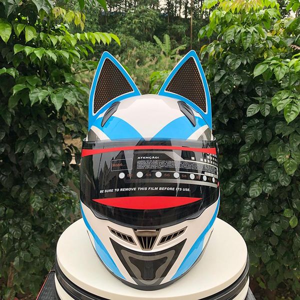full face racing helmet personality cat motorcycle capacete de motor purple cat's ear hat helmets
full face racing helmet personality cat motorcycle capacete de motor purple cat's ear hat helmets