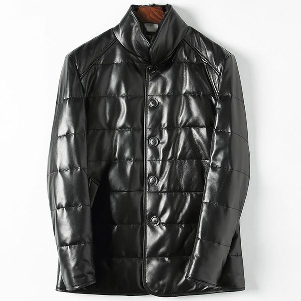 men's leather & faux genuine sheepskin jacket men autumn winter slim down collar chaqueta cuero hombre x-259 kj1442, Black
men's leather & faux genuine sheepskin jacket men autumn winter slim down collar chaqueta cuero hombre x-259 kj1442, Black