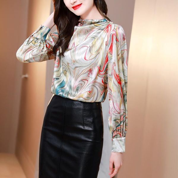 women's blouses & shirts coigarsam blouse women autumn 2021 fashion print full sleeve silk blusas womens and, White
women's blouses & shirts coigarsam blouse women autumn 2021 fashion print full sleeve silk blusas womens and, White