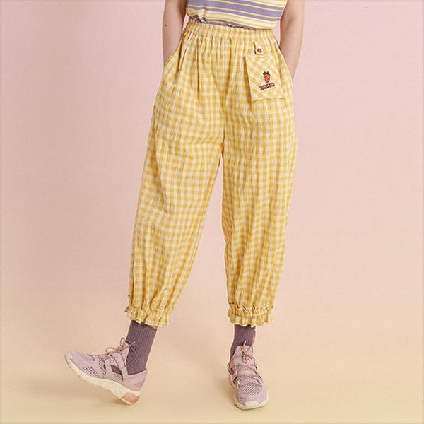 summer sweet cute yellow women pant plaid chiffon beam elastic waist pocket ruffles ladies ankle length, Black;white
summer sweet cute yellow women pant plaid chiffon beam elastic waist pocket ruffles ladies ankle length, Black;white