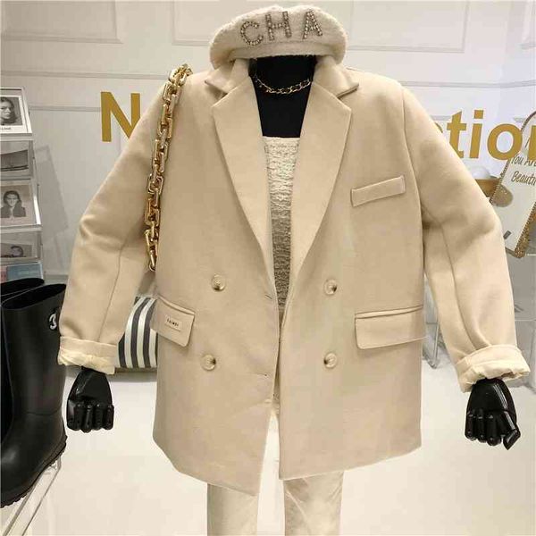 blazers temperature of wool jacket spring niche dual design double breasted loose and woollen suit, White;black
blazers temperature of wool jacket spring niche dual design double breasted loose and woollen suit, White;black