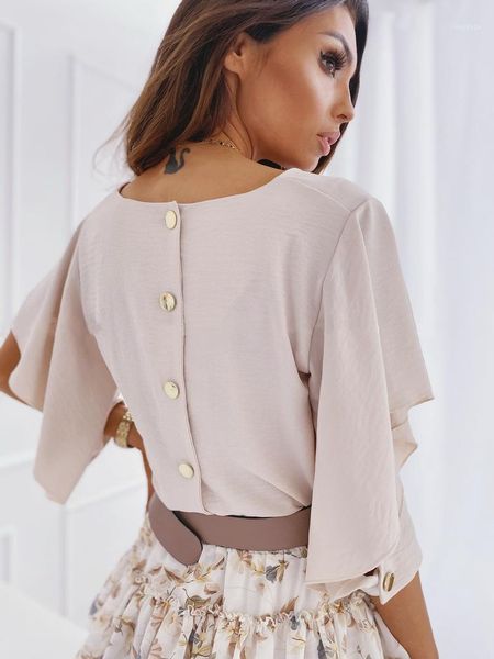women's blouses & shirts spring summer 2021 trendy v neck blouse elegant office lady back metal buttons casual women batwing sleeve blu, White
women's blouses & shirts spring summer 2021 trendy v neck blouse elegant office lady back metal buttons casual women batwing sleeve blu, White