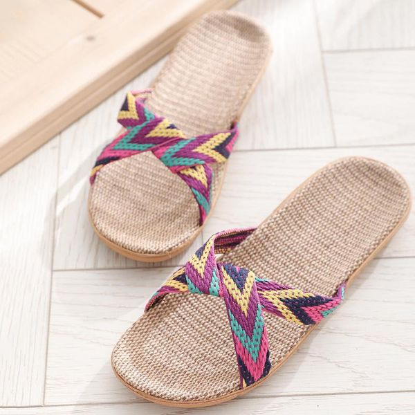 slippers fashion flax outdoor antiskid slipper flat toe bohemian casual beach women's slip on slides indoor home, Black
slippers fashion flax outdoor antiskid slipper flat toe bohemian casual beach women's slip on slides indoor home, Black