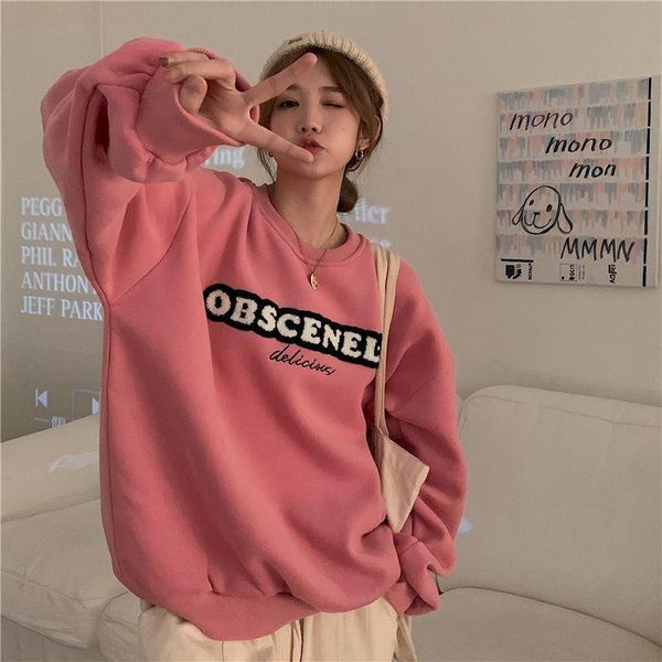 women's hoodies & sweatshirts autumn and winter vintage lazy korean version of loose letter pullover sweatshirt long sleeves plus velve, Black
women's hoodies & sweatshirts autumn and winter vintage lazy korean version of loose letter pullover sweatshirt long sleeves plus velve, Black