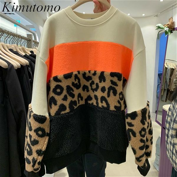 kimutomo women fashion sweatshirts chic korean spring autumn 2021 contrast color panelled patchwork leopard pullovers women's hoodies &, Black
kimutomo women fashion sweatshirts chic korean spring autumn 2021 contrast color panelled patchwork leopard pullovers women's hoodies &, Black