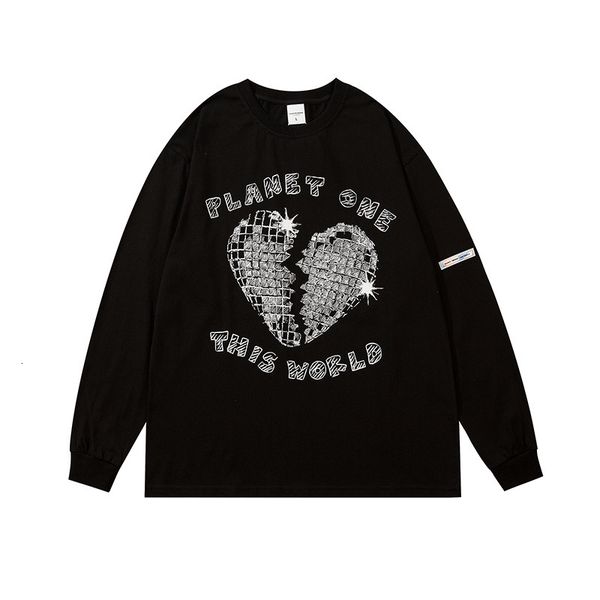 high street broken love long sleeve round neck pullover men and women teenagers loose leisure large size thin sweater, Black
high street broken love long sleeve round neck pullover men and women teenagers loose leisure large size thin sweater, Black